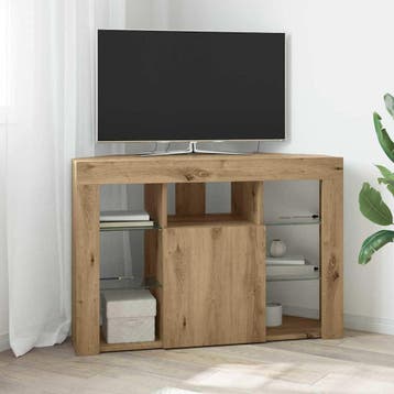 vidaXL Hoek LED TV Kast 100x40x68cm Artisan Eiken Bewerkt, Huis en Inrichting, Minder dan 50 cm, Verzenden, Nieuw, Minder dan 100 cm