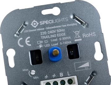 LED Dimmer Inbouw – Fase-afsnijding (Trailing Edge) – 5-150W, Verzenden, Nieuw