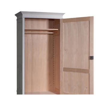 Kledingkast massief hout 1-deurs – wit – maatwerk mogelijk, Nieuw, Grenenhout, Landelijk, klassiek, robuust, Scandinavisch, massief, hout