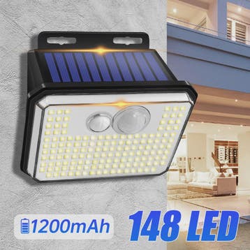 Krachtige Solar Buitenlamp met 148 LED's, Bewegingssensor &, Verzenden, Nieuw