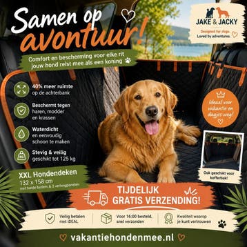 JAKE en JACKY - XXL Hondendeken Auto – 40% extra ruimte, Ophalen of Verzenden, Nieuw
