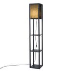 Moderne vloerlamp zwart met stoffen kap - Stojan, Verzenden, Nieuw, Hout, Modern