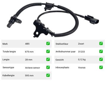 ABS-sensor Kia Picanto 1.0 (SA) Van 2007-09 tot 2011-04 - AB, Verzenden, Nieuw, Kia