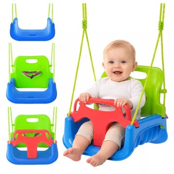 Kruzzel 3-in-1 kinderswing blauw groen rood met veilighei..., Ophalen of Verzenden, Nieuw