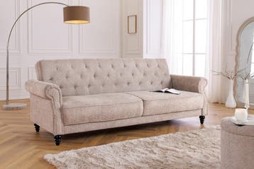 Chesterfield 3-zitsbank MAISON BELLE AFFAIRE 220cm greige, Ophalen of Verzenden, Nieuw