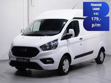 Ford Transit Custom 2.0 TDCi 130 pk L2H2 Hoog Dak Airco, Tre, Stof, Gebruikt, Euro 6, Wit