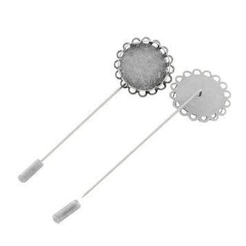 Messing broche pin hoedenspeld 78 x 26mm tray: 20mm, Ophalen of Verzenden, Nieuw, Overige typen