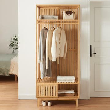 Kledingkast Ypäjä open kast 187x80x47 cm bamboe naturel [en., Verzenden, Nieuw