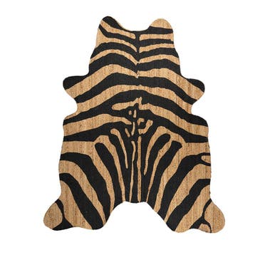 jute vloerkleed koevorm zebra 145x160cm, Verzenden, Nieuw