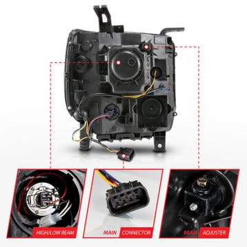 ANZO 2014-2015 GMC Sierra 1500 Projector Headlights w/ Light, Auto-onderdelen, Ophalen of Verzenden, Nieuw