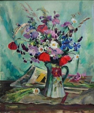 Albert Bayer (1895-1967) - Bouquet de fleurs, Antiek en Kunst