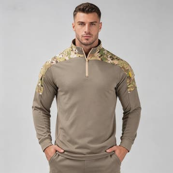Tactisch Outdoor Shirt met Halve Rits en Ademende Stof - Mil, Verzenden, Nieuw