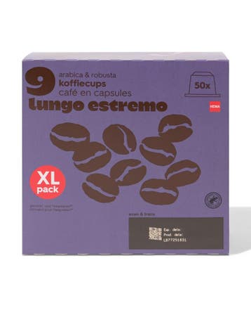 HEMA Koffiecups lungo estremo - 50 stuks, Verzenden, Nieuw