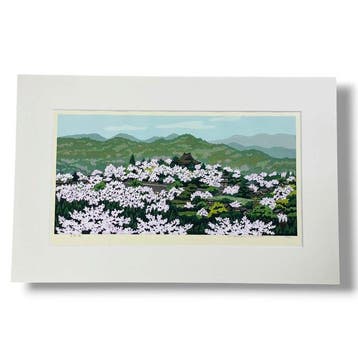 Lente in Yoshino [] Editie 49/200 - houtsnede - Ido