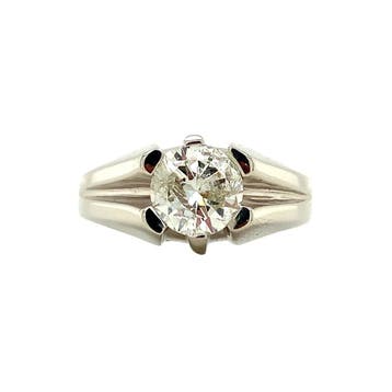 Witgouden ring met diamant 14 karaat, Sieraden, Tassen en Uiterlijk, Ringen, Verzenden, Zo goed als nieuw, Goud