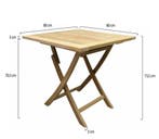 Klaptafel 80 cm vierkant teak, Ophalen of Verzenden, Nieuw, Teakhout