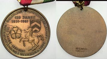 Brons medaille 1961 Bielefelder medaille 130-jahrfeier Sc..., Verzenden