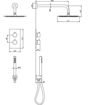 Inbouw Thermostatische Regendoucheset - Leoni -, Ophalen of Verzenden, Nieuw