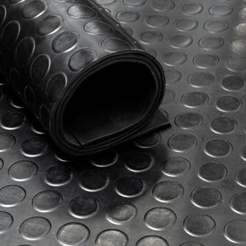 Rubber loper / rubbermat op rol Noppen 3mm zwart - Breedte, Verzenden, Nieuw