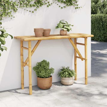 vidaXL Wandtafel 115x39x75 cm bamboe, Verzenden, Nieuw, Overige houtsoorten, 100 tot 150 cm