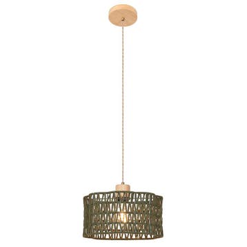 Landelijke hanglamp groen, Mickey, Ophalen of Verzenden, Nieuw, Hout, Landelijk