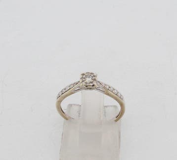 Zonder minimumprijs - Ring - 9 kt. Witgoud Diamant, Nieuw