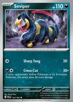 Seviper 137/193 reverse holo Paldea evolved, Ophalen of Verzenden, Nieuw, Losse kaart, Foil