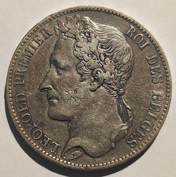 België. Leopold I. 5 Francs 1848 (Zonder minimumprijs)