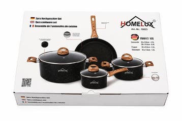 Homelux 7-Delige Pannenset, Huis en Inrichting, Keuken | Potten en Pannen, PFAS-vrij, Ophalen of Verzenden, Nieuw, Pannenset