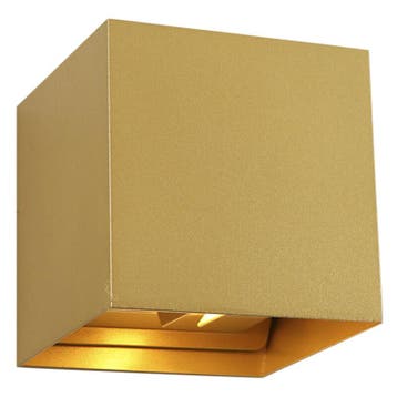 Moderne up down wandlamp messing, Dion, IP65, Ophalen of Verzenden, Nieuw, Metaal