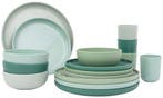 2dekans | Bo-Camp Servies - Dune - RPET - Groen - 16-Delig, Ophalen of Verzenden, Zo goed als nieuw