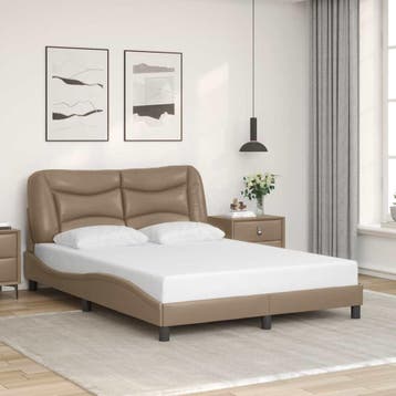 vidaXL Bedframe zonder matras Hvar kunstleer, Overige materialen, Bruin, Verzenden, Nieuw