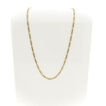 Bicolor gouden Figaro schakelketting, Ophalen of Verzenden, Gebruikt, Goud, Goud