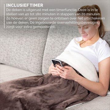 2dekans | BREND BR-2219 Elektrische Deken met 9, Ophalen of Verzenden, Zo goed als nieuw, Bruin