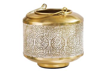Decoratieve lantaarn ORIENT 20cm goud metaal met patina, Ophalen of Verzenden, Nieuw
