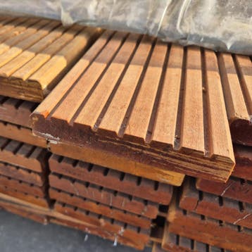 Bangkirai vlonderplanken 21x145mm – €8,55 p/m – partijen, Doe-het-zelf en Verbouw, Hout en Planken, Minder dan 25 mm, Nieuw, Ophalen of Verzenden
