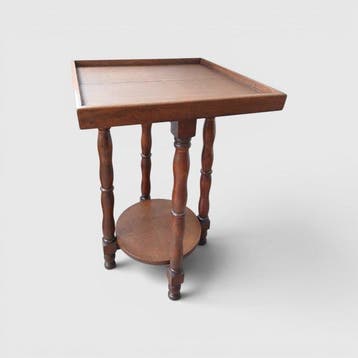 Bijzettafel - Beuken, Eik - Vintage plantentafel
