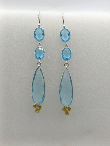 Zonder minimumprijs - Oorbellen Zilver, Topaas Sky en, Sieraden, Tassen en Uiterlijk, Nieuw