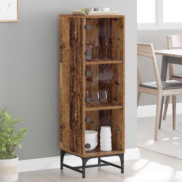 vidaXL Dressoir Oudhout 35 x 37 x 117 cm, Verzenden, Nieuw, Overige houtsoorten, Minder dan 50 cm