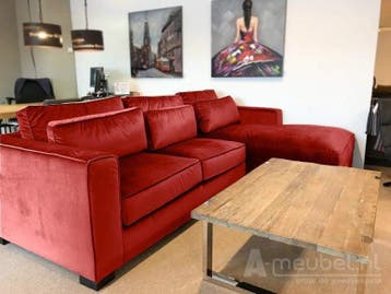 Loungebank Amsterdam - loungebanken - Rood, Nieuw, 150 cm of meer, Stof, 250 tot 300 cm