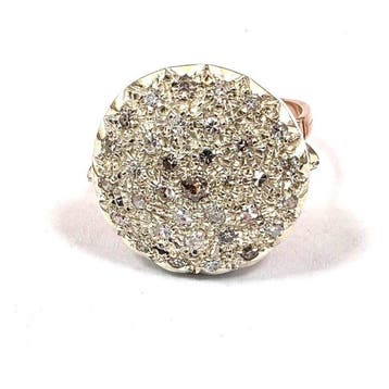 Zonder minimumprijs - Ring - 9 kt. Roségoud, Zilver Diamant, Nieuw