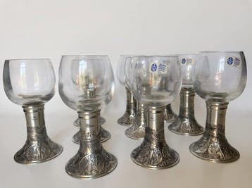 Roeders - Wijnglas (10) - glas, tin - Roeders Römer Crystal, Antiek en Kunst