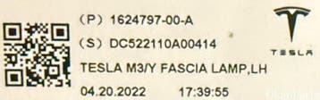 Tesla Model Y LED linker mistlamp links 1624797-00-A, Auto-onderdelen, Verlichting, Ophalen, Gebruikt