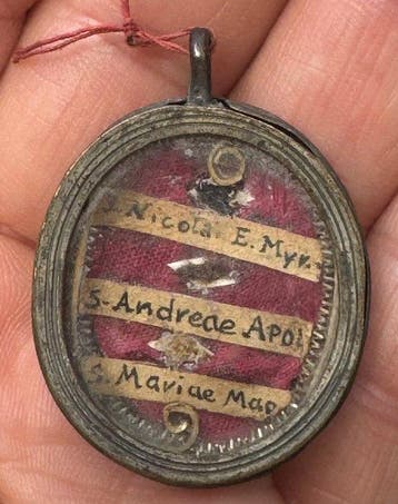 Reliekhouder - Brons, Sint Nicolaas van Bari, Sint Andreas