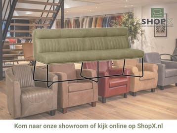 Leren eetkamerbank Cuddle (180 cm), Huis en Inrichting, 150 tot 200 cm, Nieuw, Ophalen of Verzenden, Rechte bank