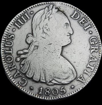 Spanje. Carlos IV. 8 Reales 1805 Mexico TH (Zonder