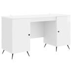 vidaXL Bureau met plank Hoogglans Wit 142,5 x 50 x 75 cm, Verzenden, Nieuw
