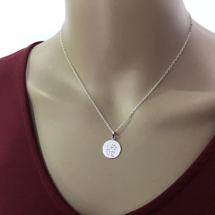 Zilveren ketting LOVE pootafdruk, Sieraden, Tassen en Uiterlijk, Kettingen, Nieuw, Verzenden