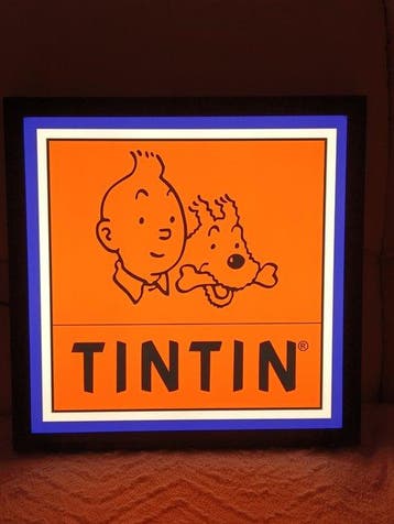Boutique Tintin - Hergé - Lichtbord - Plexiglas, aluminium,, Nieuw
