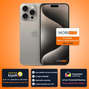 iPhone 15 Pro | 4 Gratis Accessoires – Accu tot 100%, Verzenden, Refurbished, Zonder simlock, Zonder abonnement